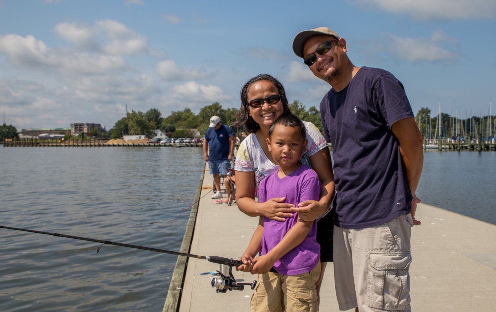 Fishing at Long Wharf, Cambridge