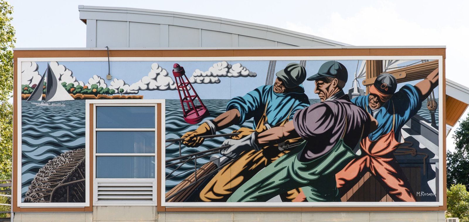 'Ode to Watermen' Mural by Michael Rosato - Cambridge, MD