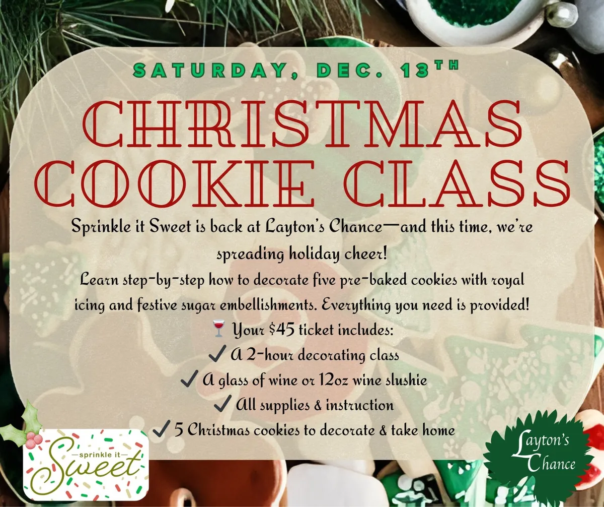 Christmas Cookie Decorating Class at Layton's Chance Winery