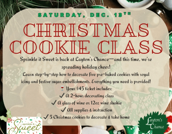 Christmas Cookie Decorating Class at Layton's Chance Winery