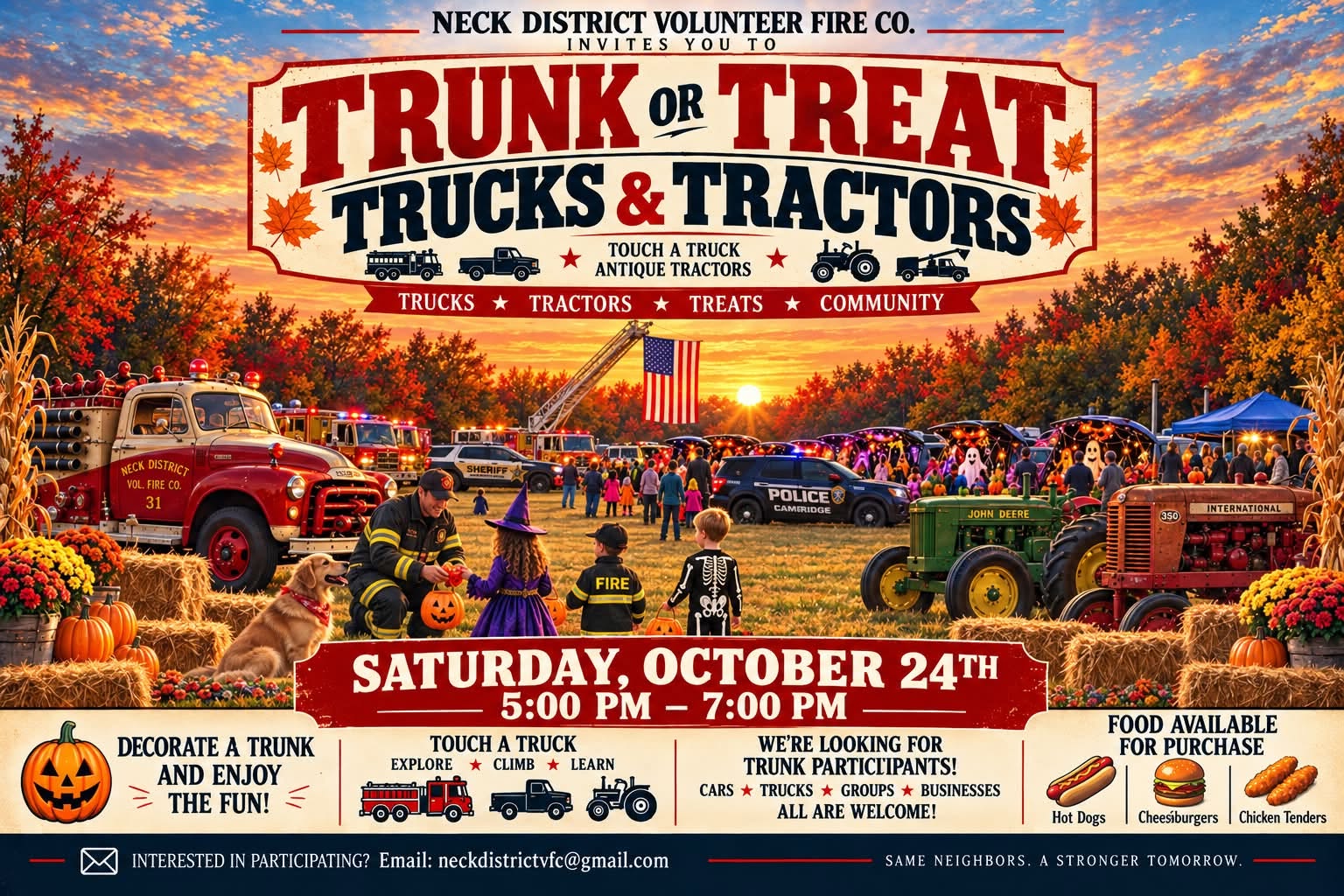 Trunk or Treat AND Touch a Truck with Neck District Volunteer Fire Co.