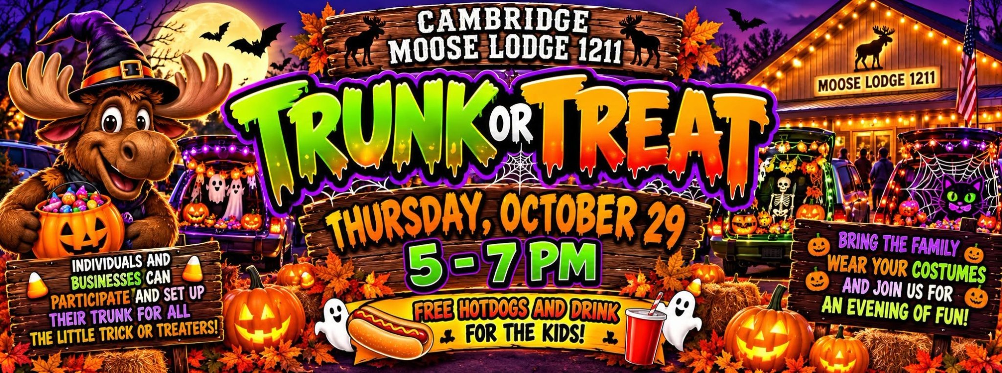 Trunk or Treat at Cambridge Moose Lodge